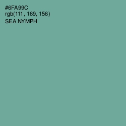 #6FA99C - Sea Nymph Color Image