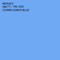 #6FA9F3 - Cornflower Blue Color Image