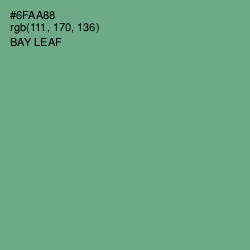 #6FAA88 - Bay Leaf Color Image