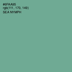 #6FAA95 - Sea Nymph Color Image