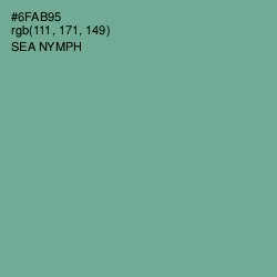 #6FAB95 - Sea Nymph Color Image