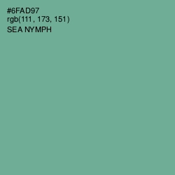 #6FAD97 - Sea Nymph Color Image