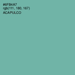 #6FB4A7 - Acapulco Color Image