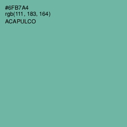 #6FB7A4 - Acapulco Color Image