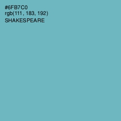 #6FB7C0 - Shakespeare Color Image