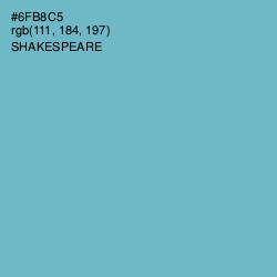 #6FB8C5 - Shakespeare Color Image