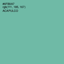 #6FB9A7 - Acapulco Color Image