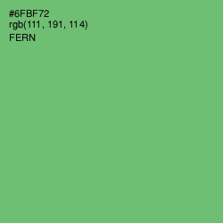 #6FBF72 - Fern Color Image