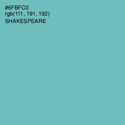 #6FBFC0 - Shakespeare Color Image