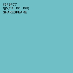 #6FBFC7 - Shakespeare Color Image