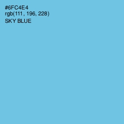 #6FC4E4 - Sky Blue Color Image