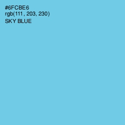 #6FCBE6 - Sky Blue Color Image