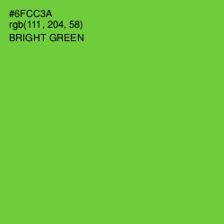 #6FCC3A - Bright Green Color Image