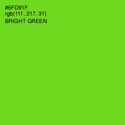 #6FD91F - Bright Green Color Image
