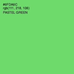 #6FDA6C - Pastel Green Color Image