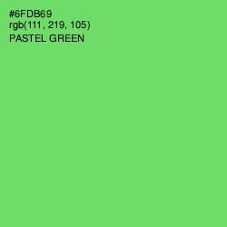 #6FDB69 - Pastel Green Color Image