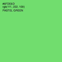 #6FDE6D - Pastel Green Color Image