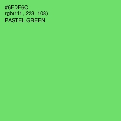 #6FDF6C - Pastel Green Color Image