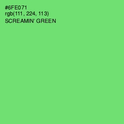 #6FE071 - Screamin' Green Color Image