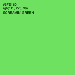 #6FE160 - Screamin' Green Color Image