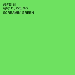 #6FE161 - Screamin' Green Color Image