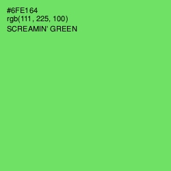 #6FE164 - Screamin' Green Color Image