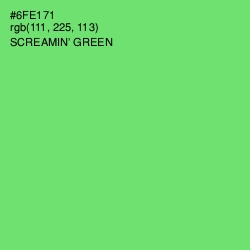 #6FE171 - Screamin' Green Color Image