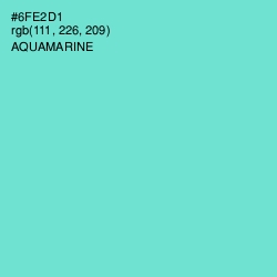 #6FE2D1 - Aquamarine Color Image