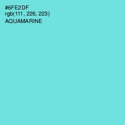 #6FE2DF - Aquamarine Color Image