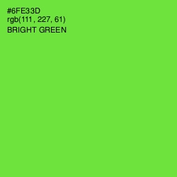 #6FE33D - Bright Green Color Image