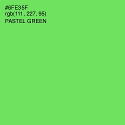 #6FE35F - Pastel Green Color Image