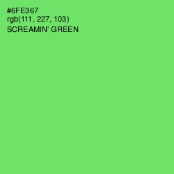 #6FE367 - Screamin' Green Color Image