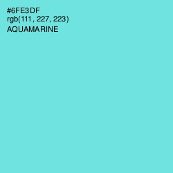 #6FE3DF - Aquamarine Color Image