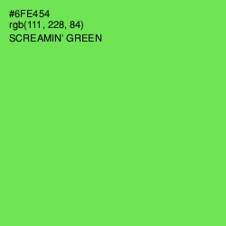 #6FE454 - Screamin' Green Color Image