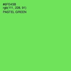 #6FE45B - Pastel Green Color Image