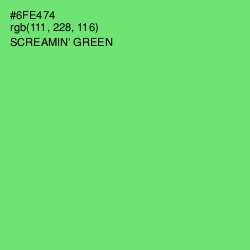 #6FE474 - Screamin' Green Color Image