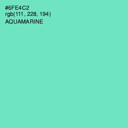 #6FE4C2 - Aquamarine Color Image