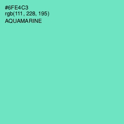 #6FE4C3 - Aquamarine Color Image