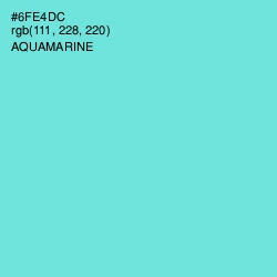 #6FE4DC - Aquamarine Color Image