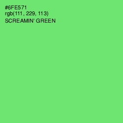 #6FE571 - Screamin' Green Color Image