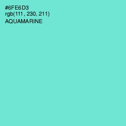 #6FE6D3 - Aquamarine Color Image