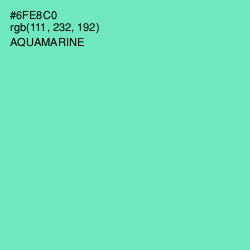 #6FE8C0 - Aquamarine Color Image