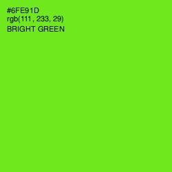 #6FE91D - Bright Green Color Image