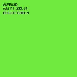 #6FE93D - Bright Green Color Image