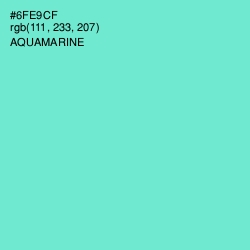 #6FE9CF - Aquamarine Color Image