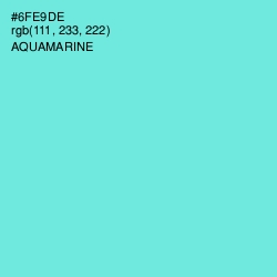 #6FE9DE - Aquamarine Color Image