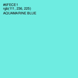 #6FECE1 - Aquamarine Blue Color Image