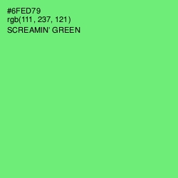 #6FED79 - Screamin' Green Color Image