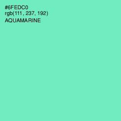 #6FEDC0 - Aquamarine Color Image