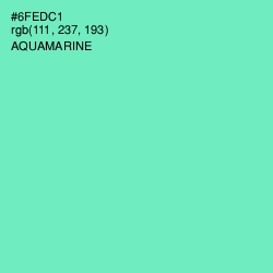 #6FEDC1 - Aquamarine Color Image